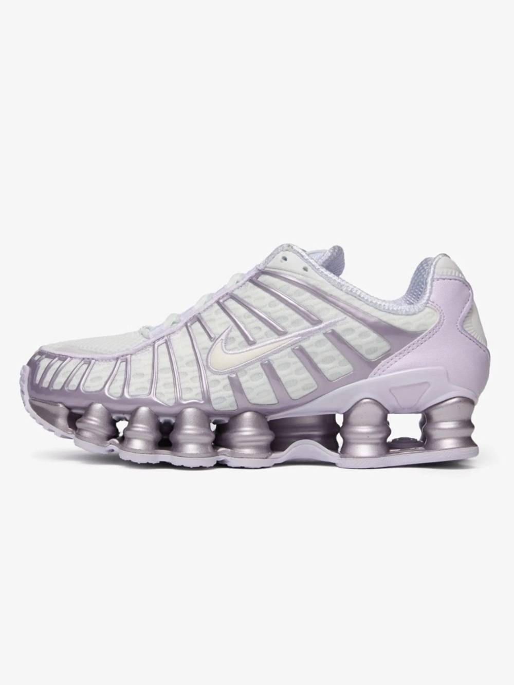 Women's Nike Shox TL White and Light Purple Athletic Running Shoes